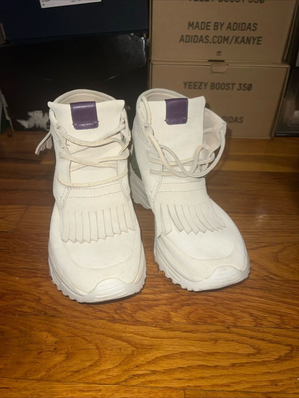 Coach cream  Fringe High-Top Sneakers with Olive accent - Picture 4 of 12